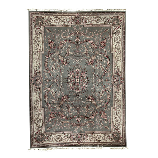 Bokara Rug Co., Inc. Prince Handmade HandKnotted Wool Green/Cream